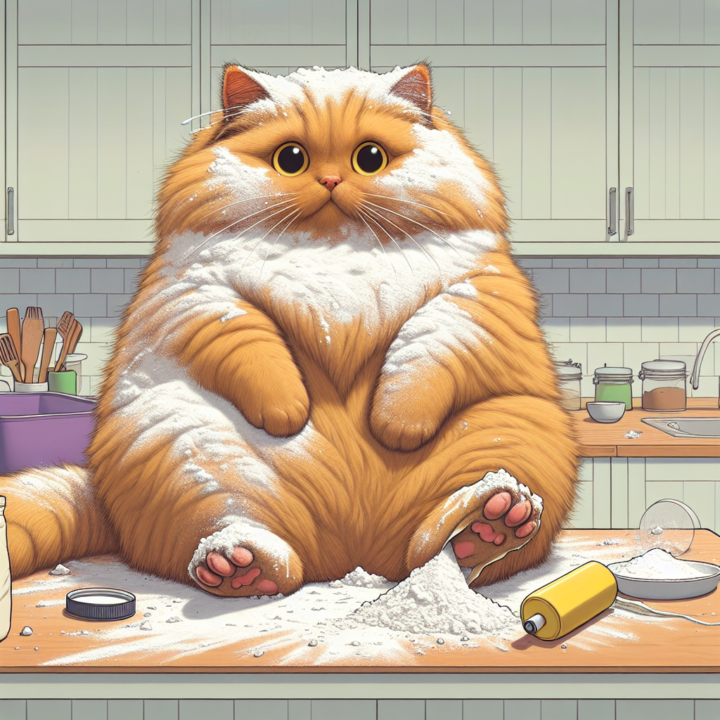 Hilarious Orange Cat Caught in a Silly Situation