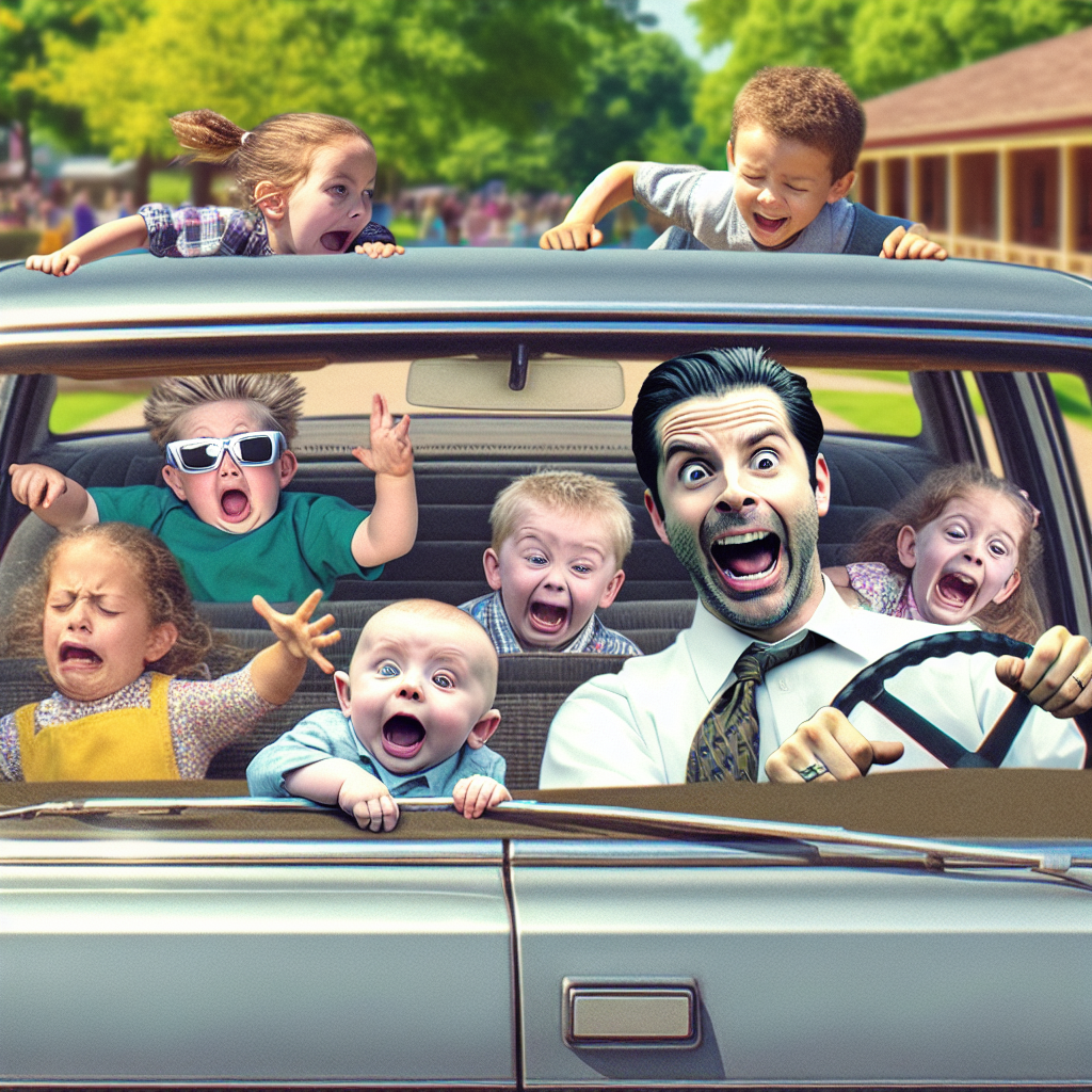 Hilarious Car Ride: Kids' Adventures in a Family Vehicle!