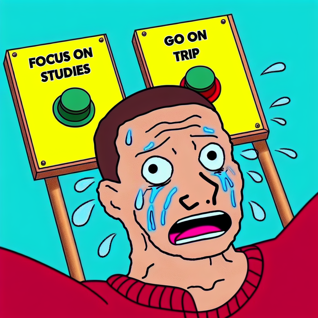Studying vs. Vacation: The Ultimate Internal Struggle Meme