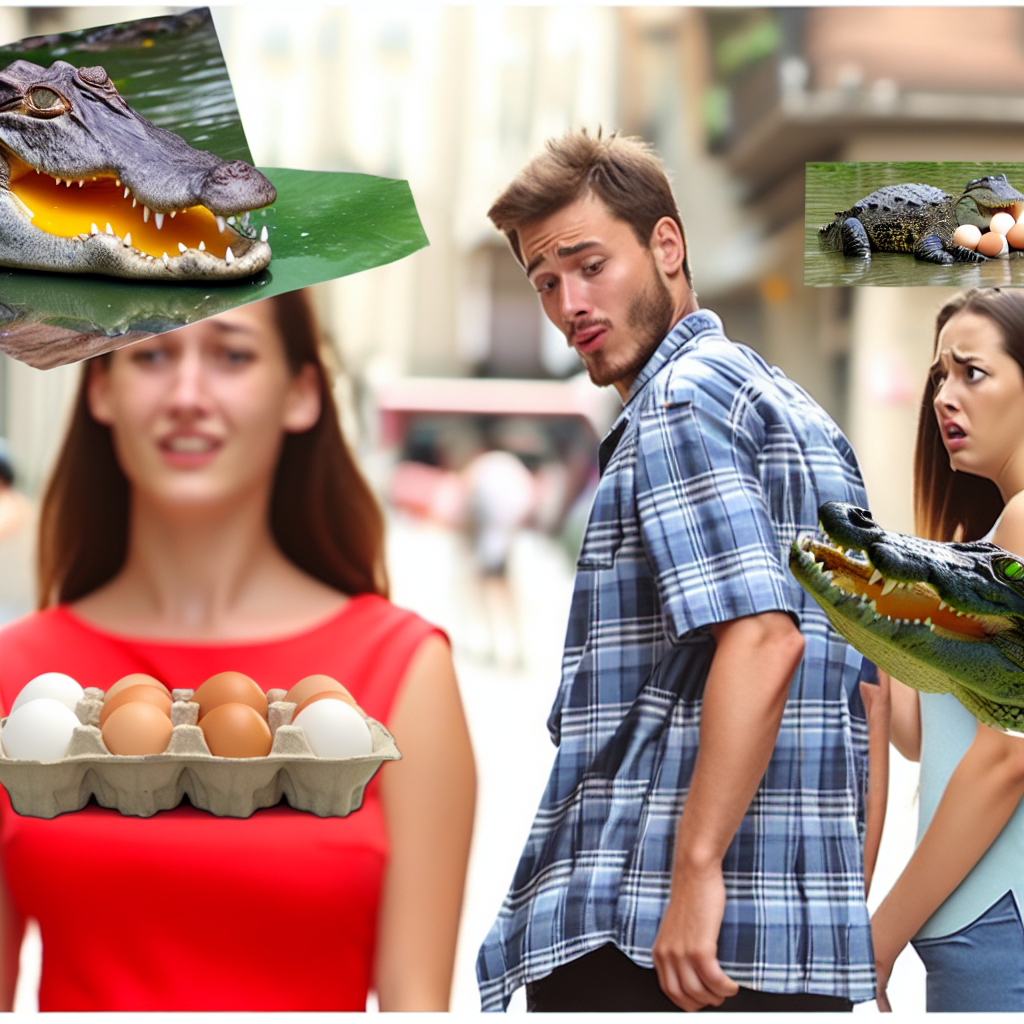 Crocodile's Breakfast Dilemma: Eggs or Not?