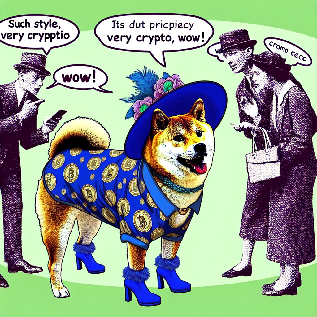 Doge's Fashion Statement: Crypto King in Blue!