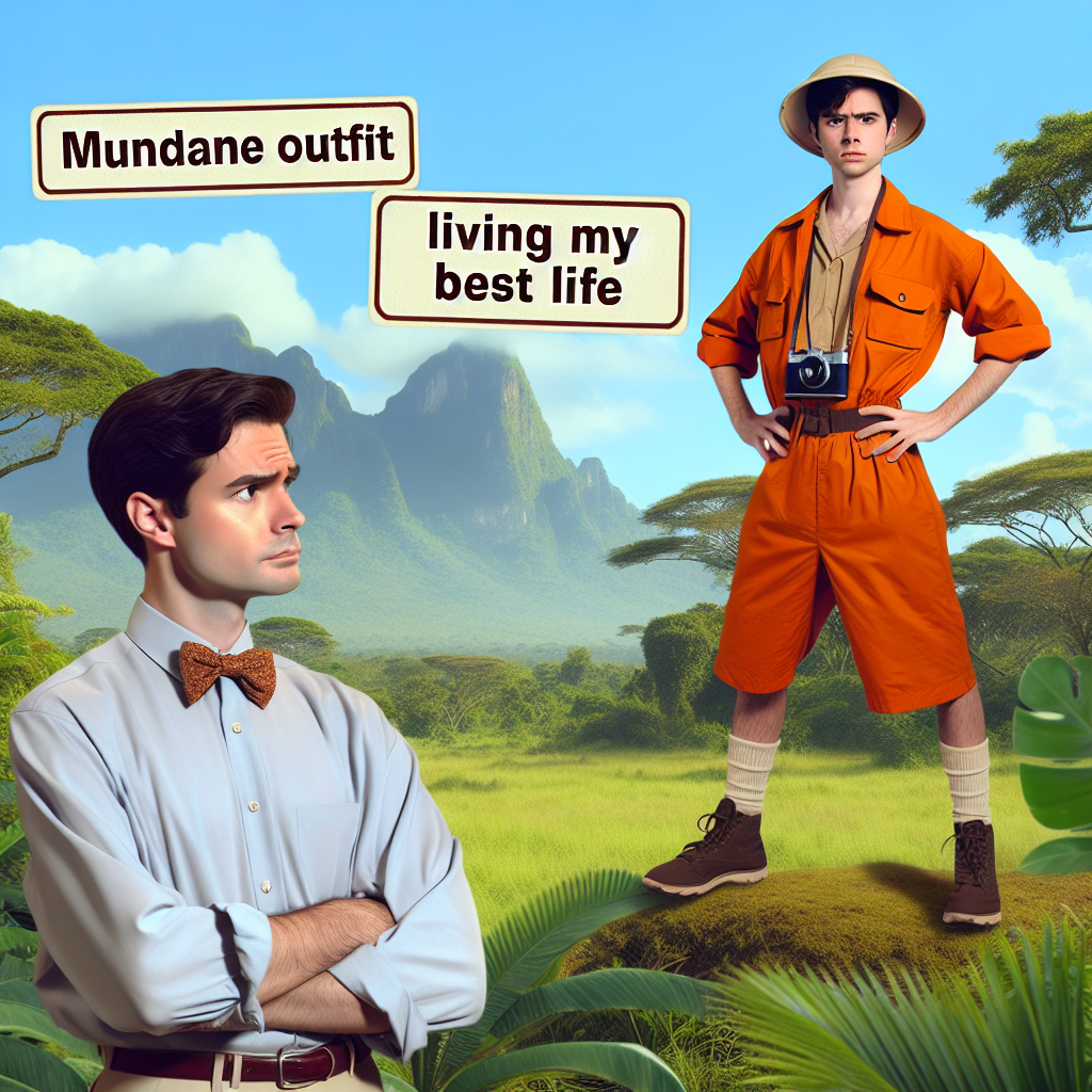 When Tintin Rocks an All-Orange Outfit on Safari!