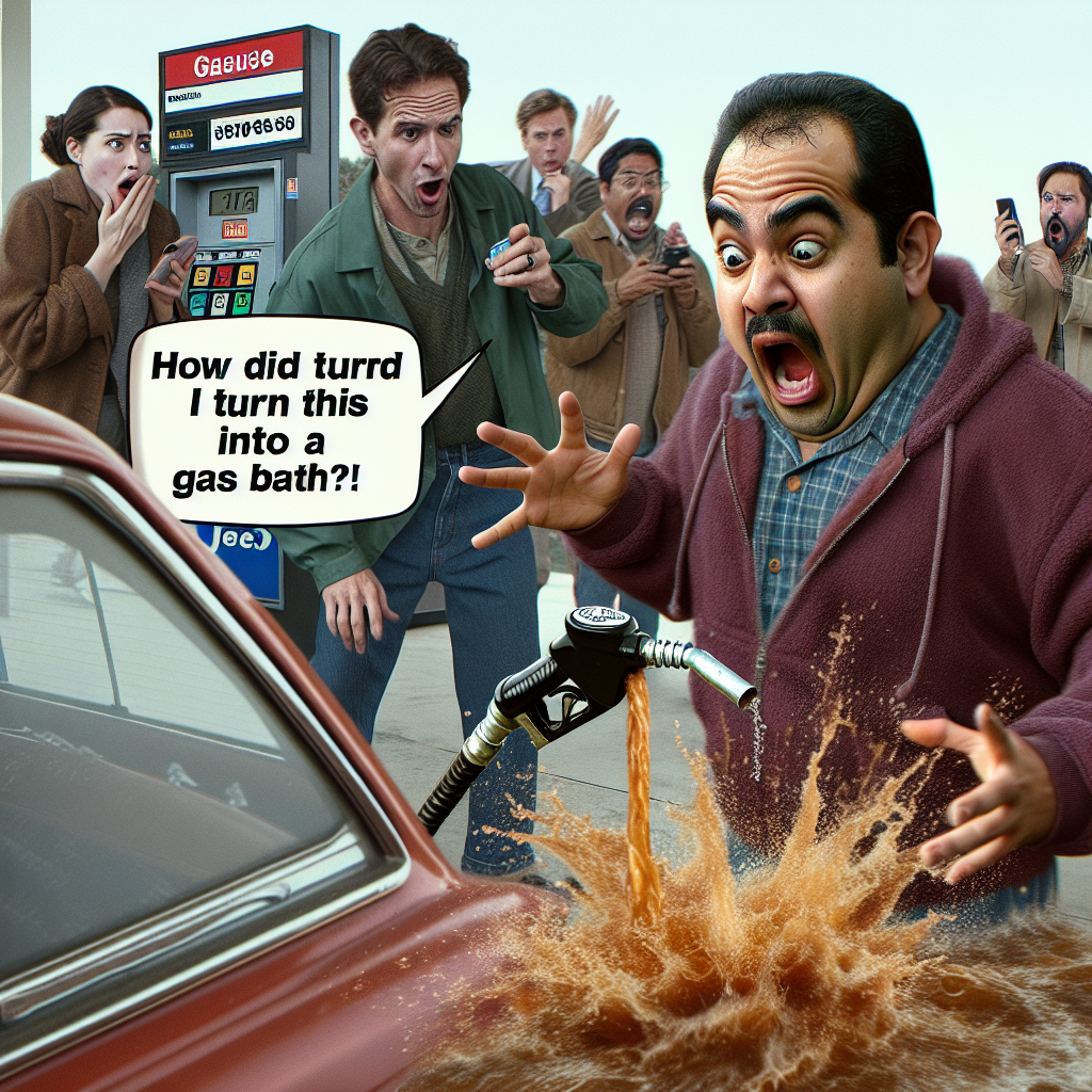 When You Accidentally Spill Gas While Trying to Fill Up