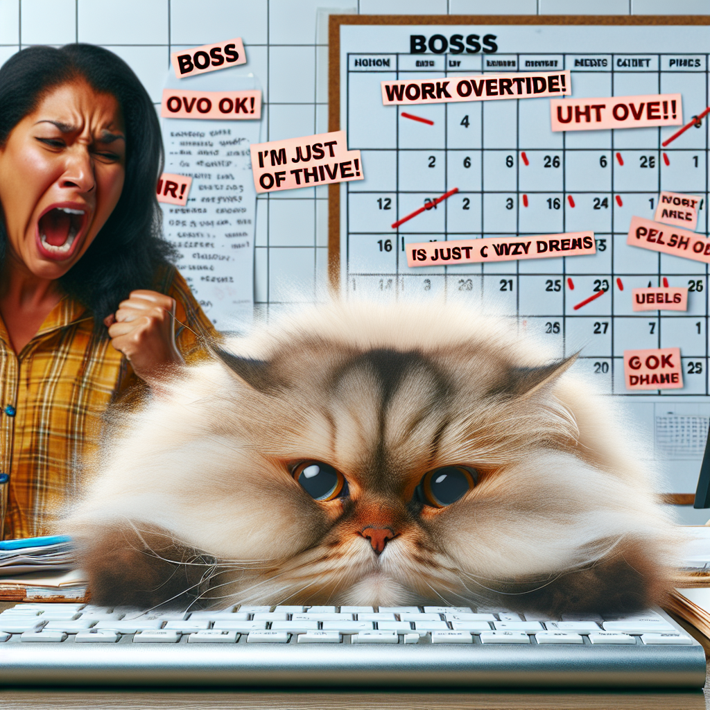 Overworked Cat Ready to Quit: A Relatable Meme Moment