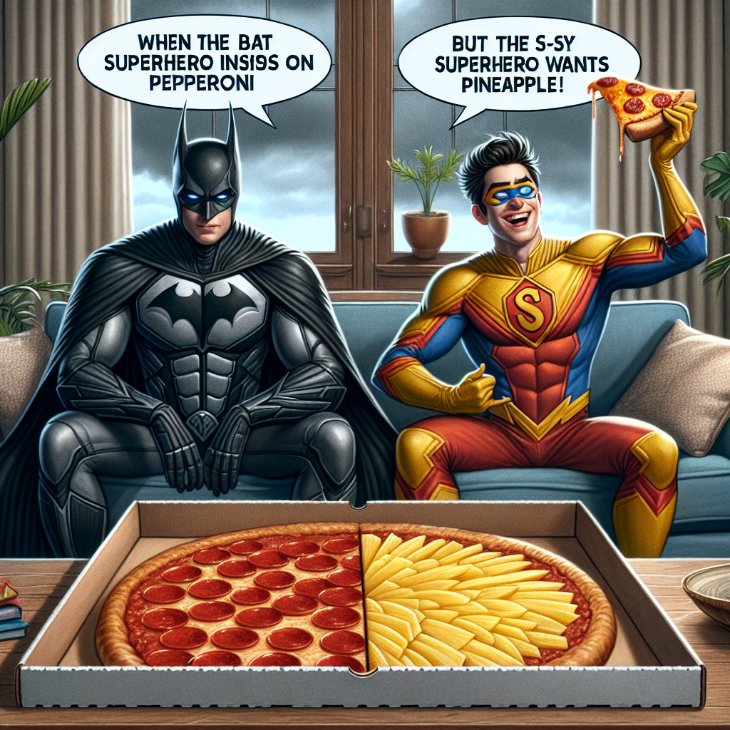 When Batman and Superman Argue Over Pizza Toppings
