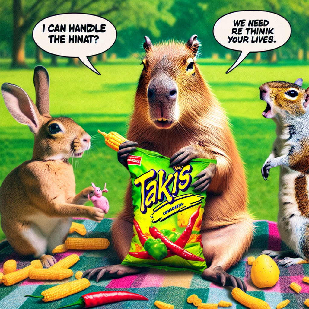 Capybara's Takis Adventure: Snack Goals!