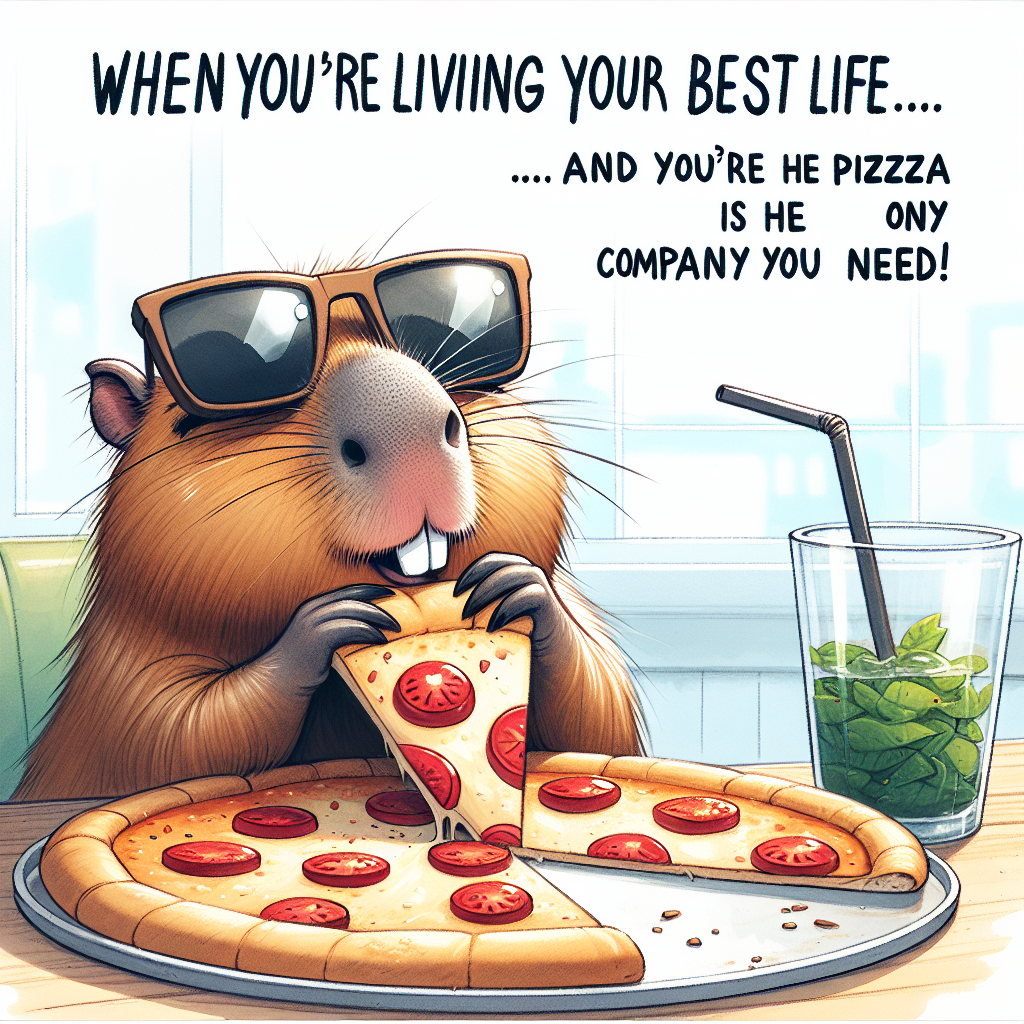 Solo Capybara's Pizza Party: A Hilarious Foodie Moment