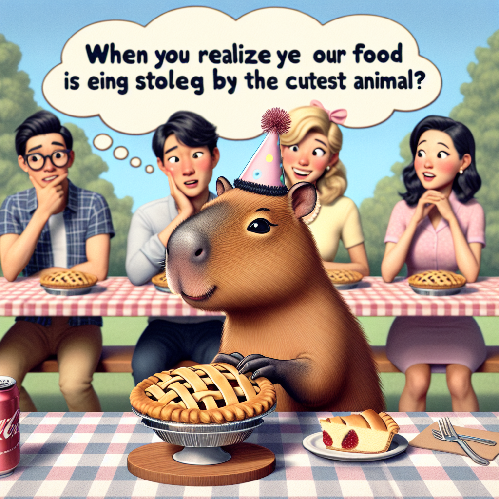 Capybara Steals the Show with Pie Eating Shenanigans!