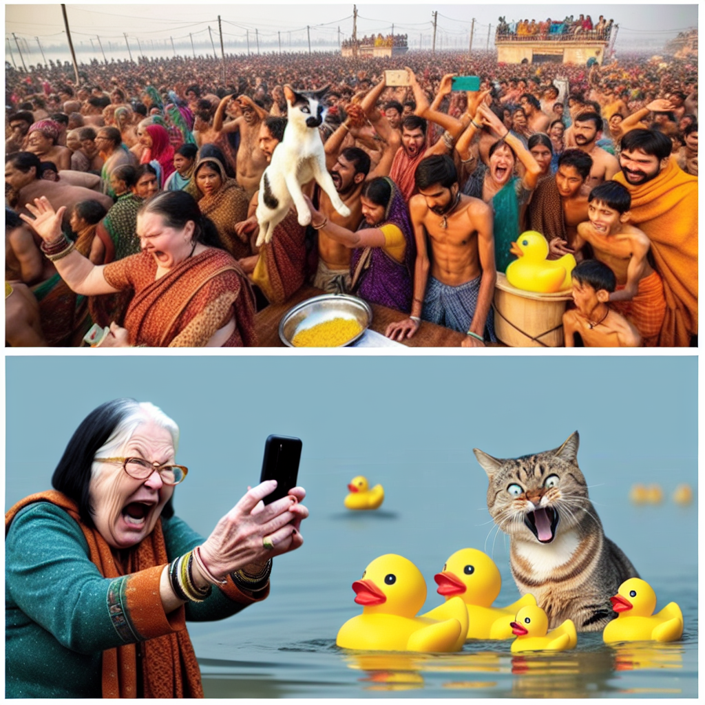 When the Ganga Gets Crowded During Mahakumbh 😂