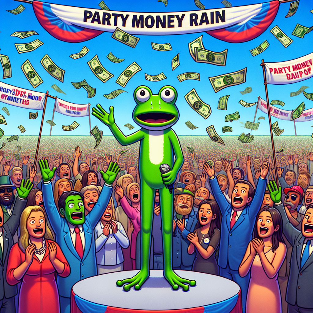 When the Pepe Party Hits Jackpot with Dollar Bills!