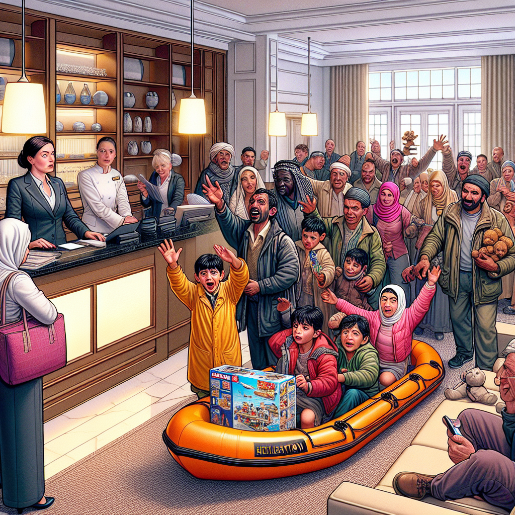 When Hotel Stay Goes Awry: Migrants Turn Playset Adventures!
