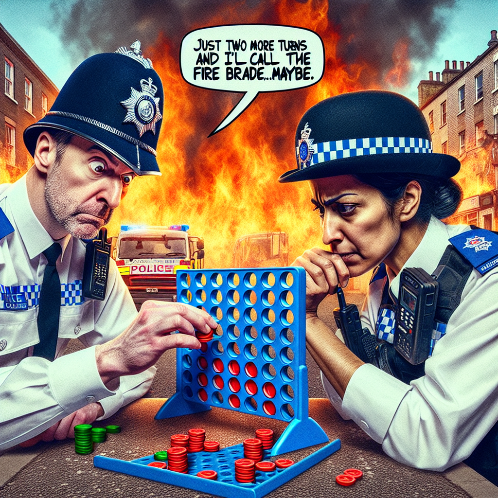 British Police Finding Joy Amid Chaos: A Connect 4 Battle
