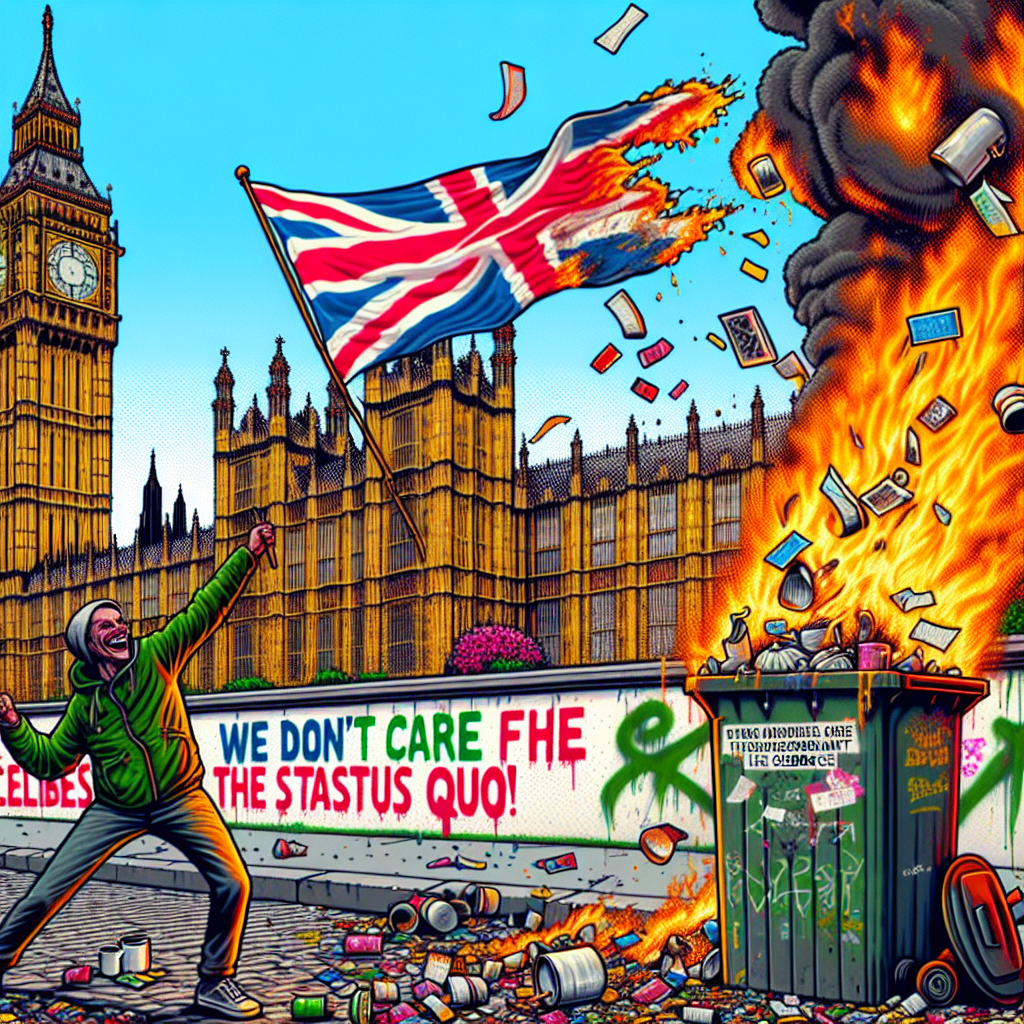 Burnout in Style: Britain Meets Graffiti Humor
