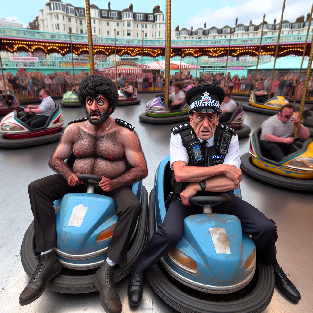 British Police Crashing into Brighton's Funniest Dodgem Showdown