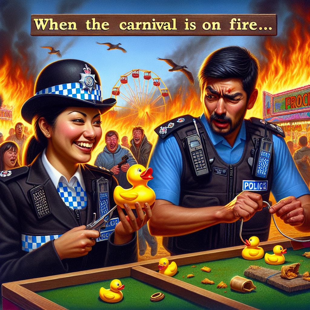 British Police Hook the Duck While Carnival Goes Up in Flames