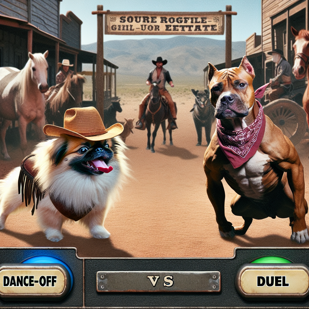 Epic Showdown: Pekingese vs Pitbull Cowboys!