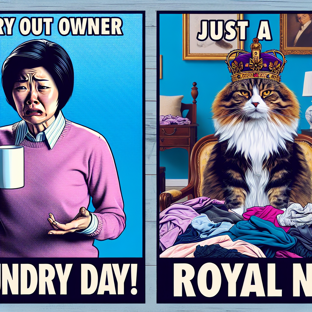 When Your Cat Thinks You're the Butler: A Hilarious Cat Meme!