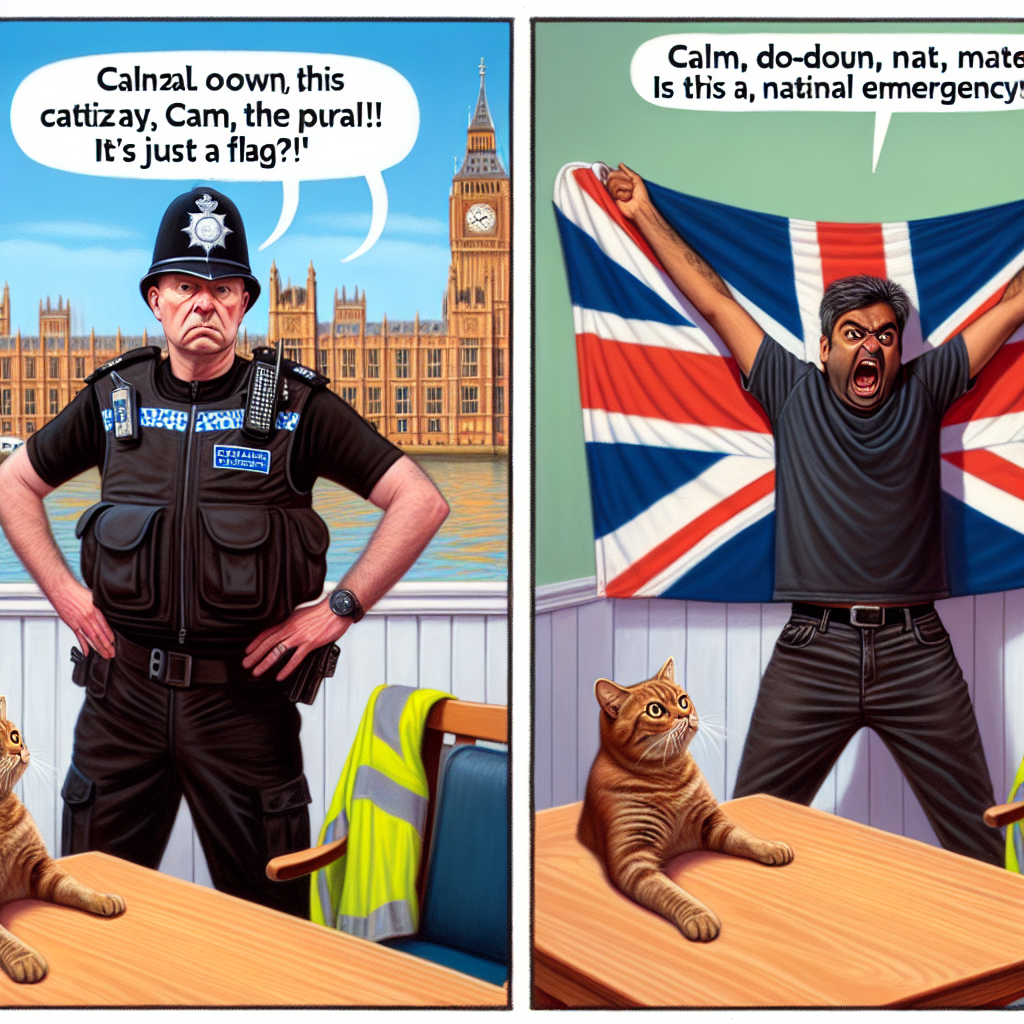 British Police vs. Flag Waving: A Hilarious Showdown
