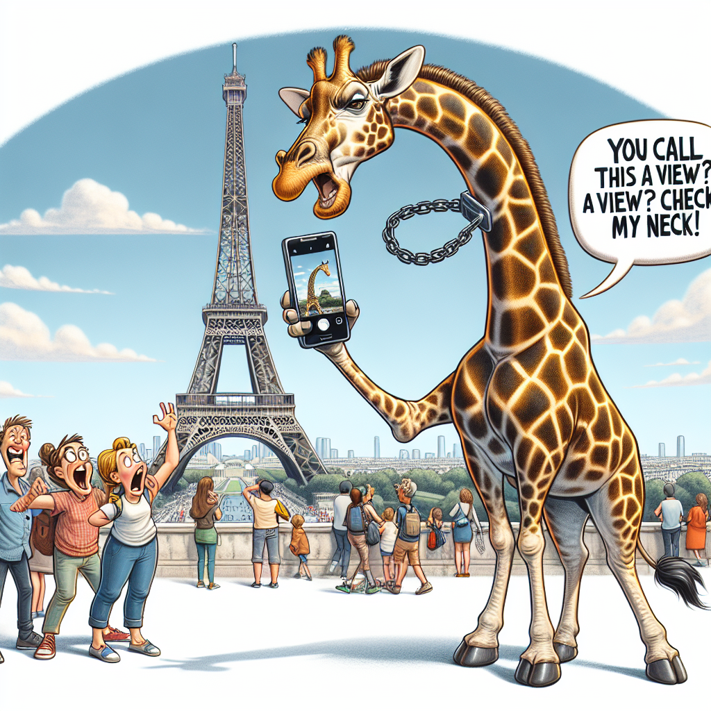 When a Giraffe's Selfie Game is On Point in Paris