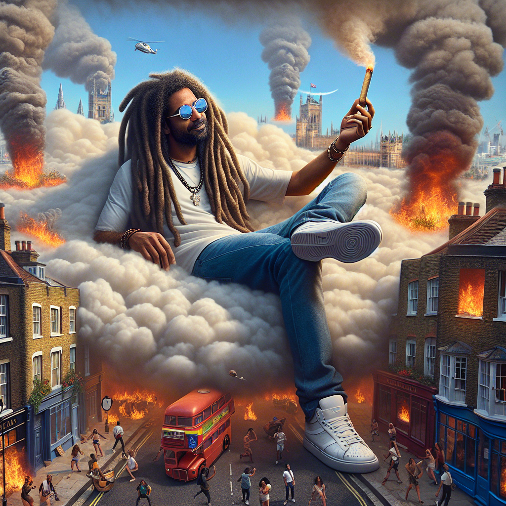 Bob Marley Watches London Burn While Chilling with Cannabis
