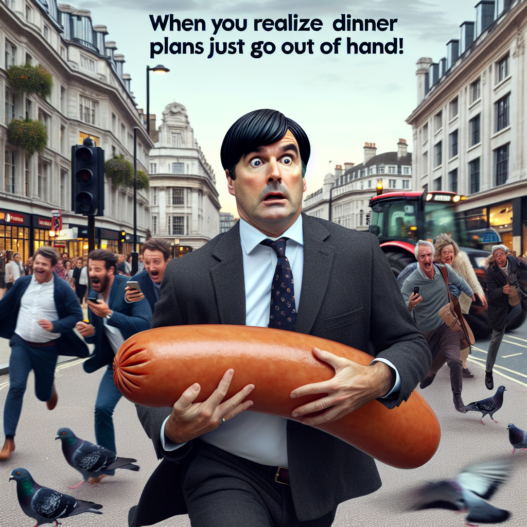 Kier Starmer's Wacky Run: Giant Sausage and Tractor Chase!