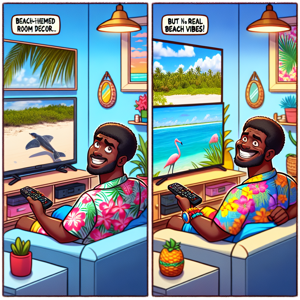 When Your Beach Decor Meets Netflix and Chill Vibes!