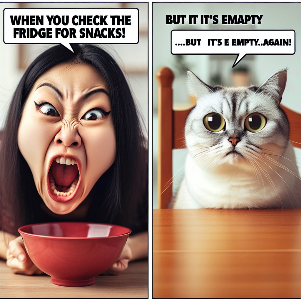 When the Fridge Offers No Surprises: A Cat's Deep Disappointment