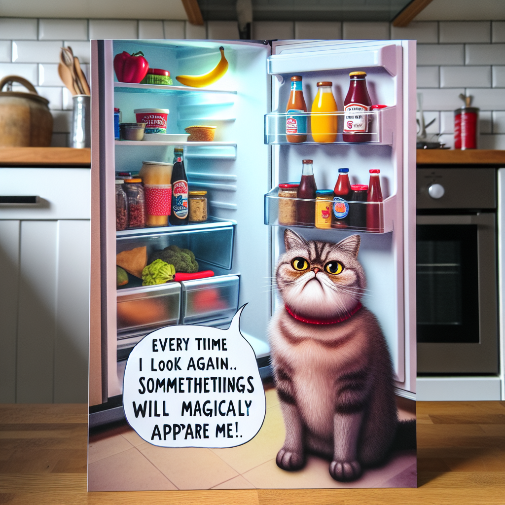 The Endless Fridge Cycle: A Cat's Disappointment