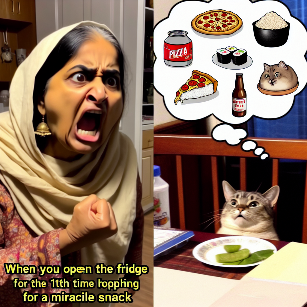 The Endless Fridge Search: A Cat's Disappointment