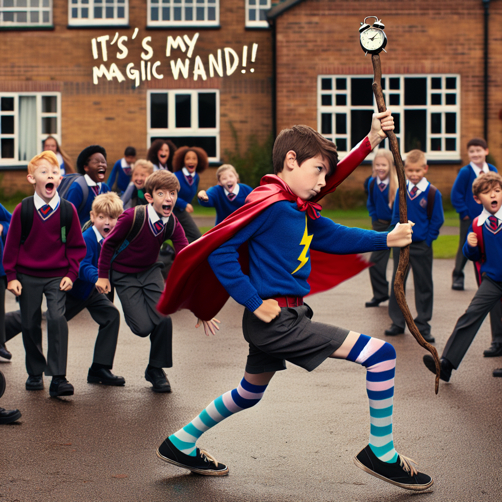When Your Funny Son's Late to School and Whips Out a Stick