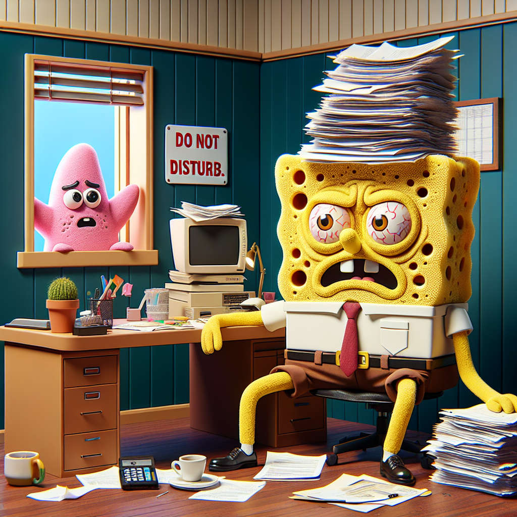 SpongeBob's Struggles with Adulting: A Meme Scenario