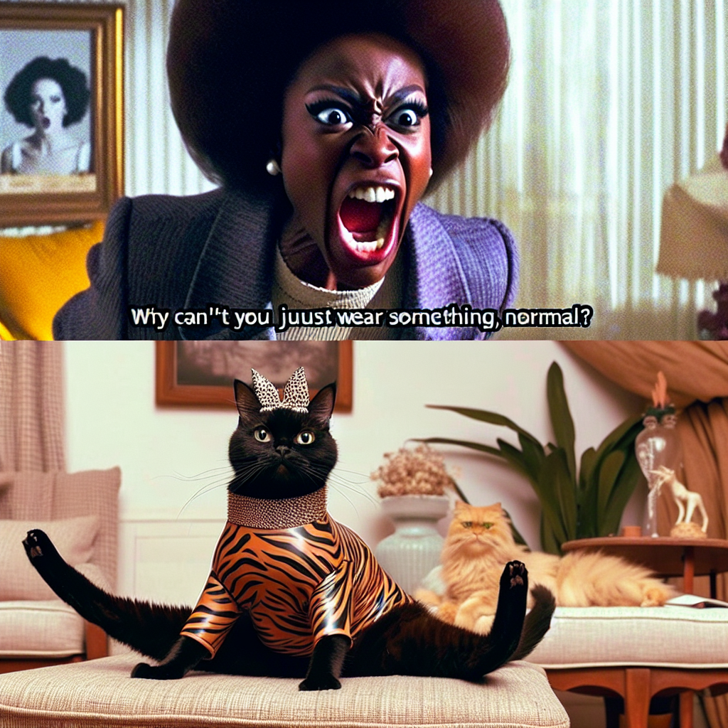 When Your Cat Thinks It's Fashion Week in the Living Room