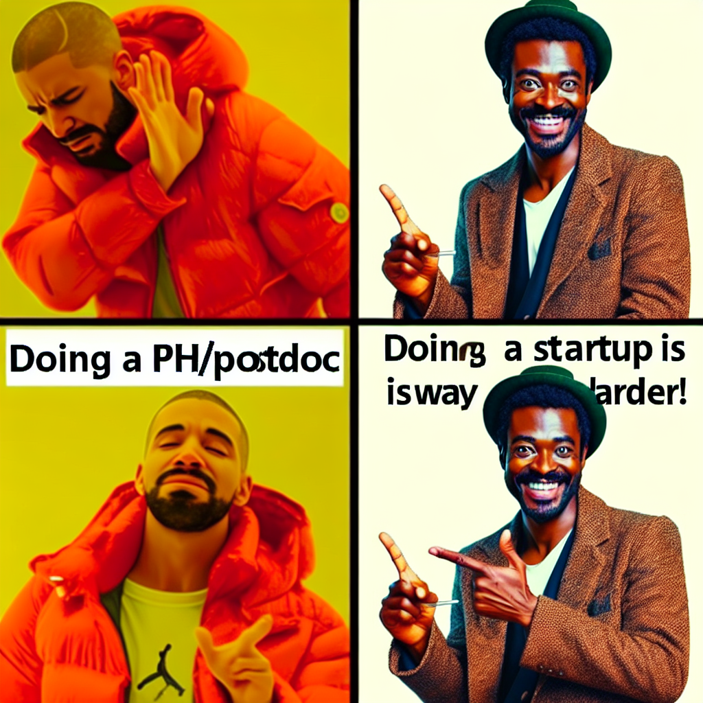 When PhD Struggles Meet Startup Chaos: A Hilarious Meme