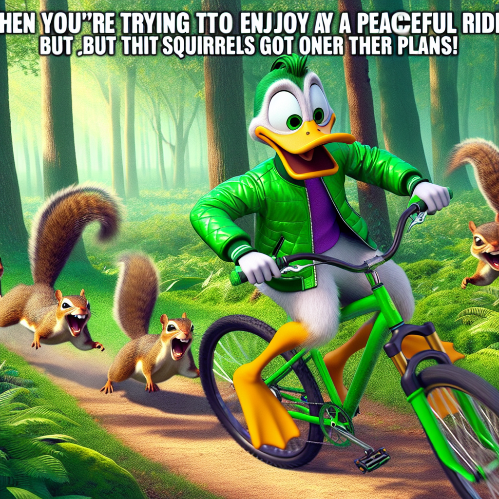 Donald Duck's Epic Forest Biking Adventure Gone Wrong