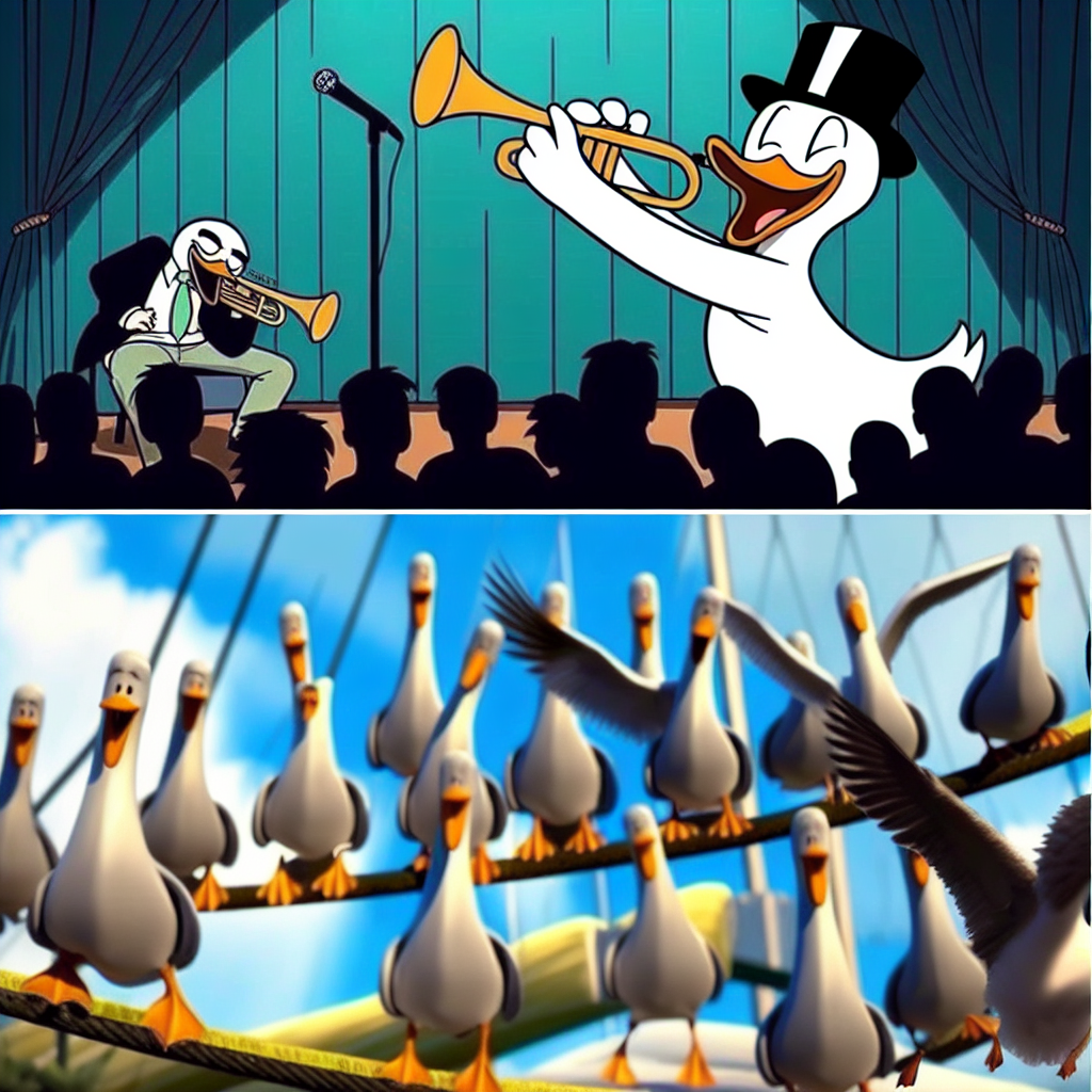 When Duck Donald Plays the Trumpet: A Quacking Performance!