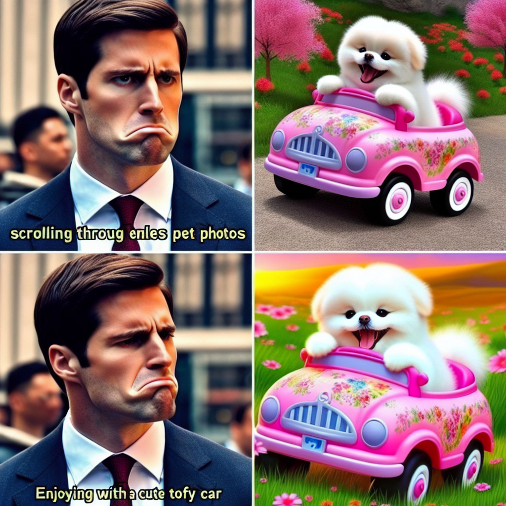 When Your Dog's Living the Dream on a Toy Car Ride