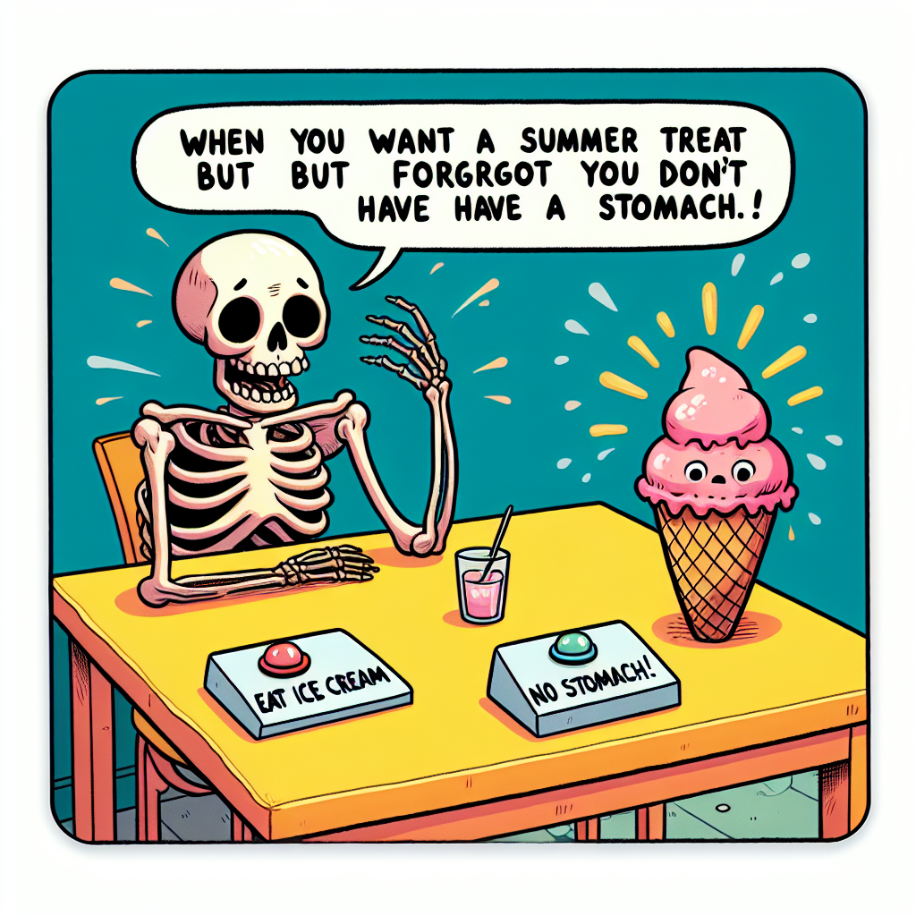 When a Skeleton Decides to Indulge in Ice Cream Madness