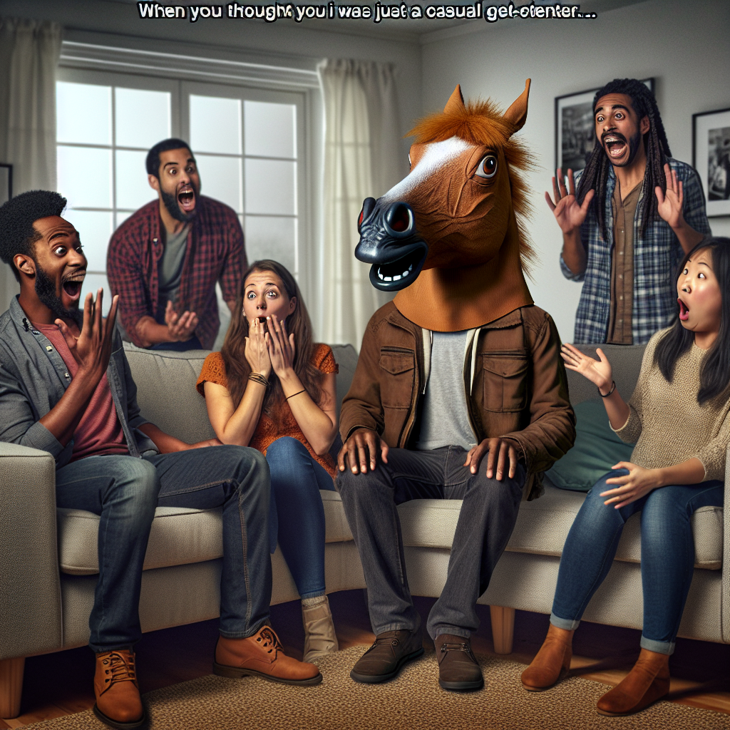 When Your Friend Shows Up with a Long Horse Head