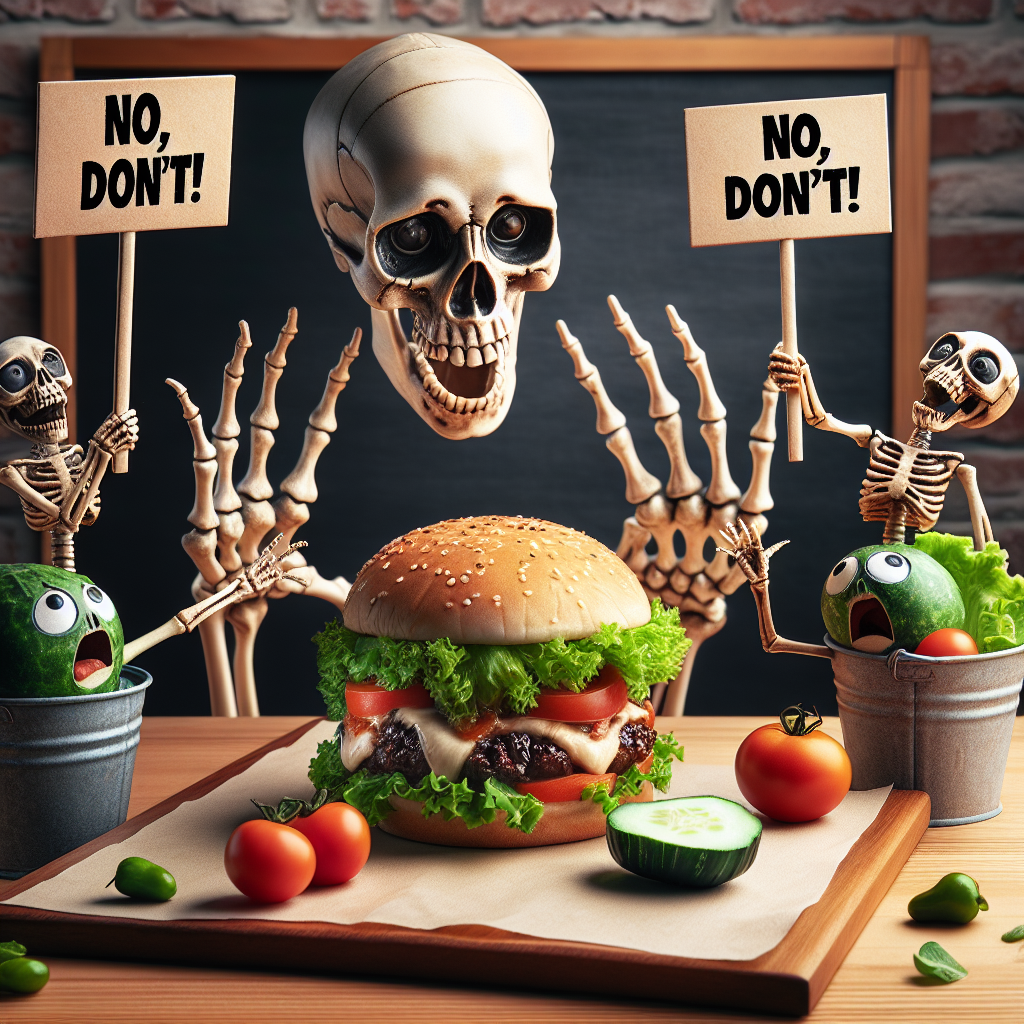 When Your Skeleton Can't Resist a Juicy Burger