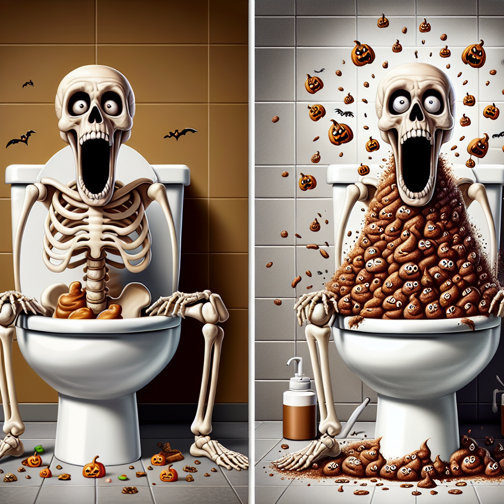 When Halloween Gets Too Real: A Skeleton's Toilet Trouble