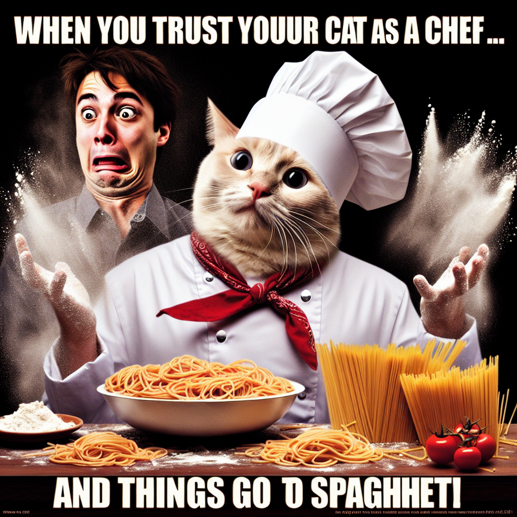 When You Try Cooking Like a Cat but End Up in a Food Fight