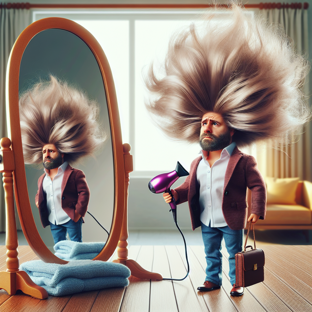 Tiny Man with Giant Head: The Hairy Struggles of Everyday Life