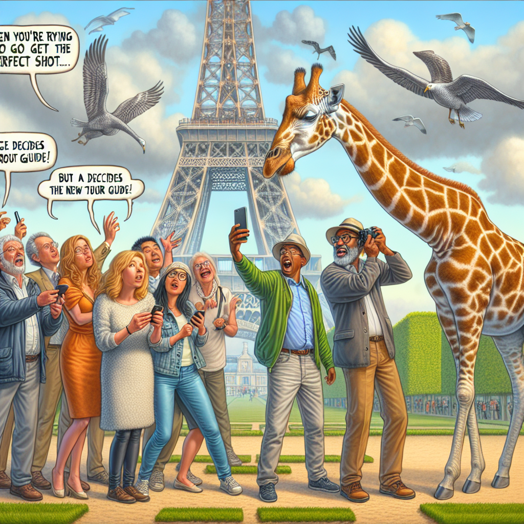 Giraffe's Eiffel Tower Selfie Gone Wrong!