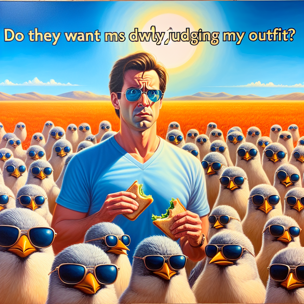 When You Feel Outnumbered by Birds in an Orange Field