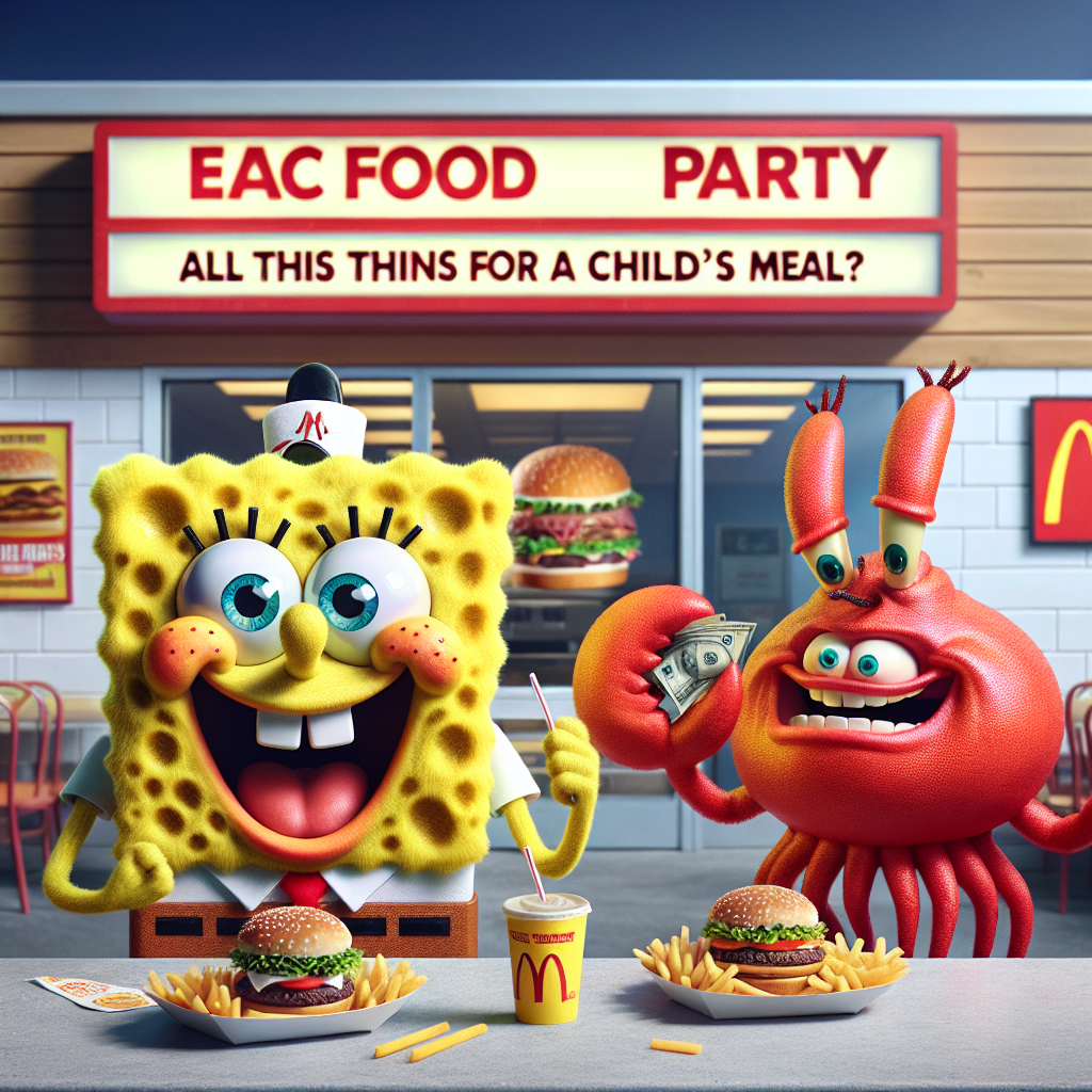 SpongeBob's McDonald's Party Shocks Mr. Krabs and Patrick!