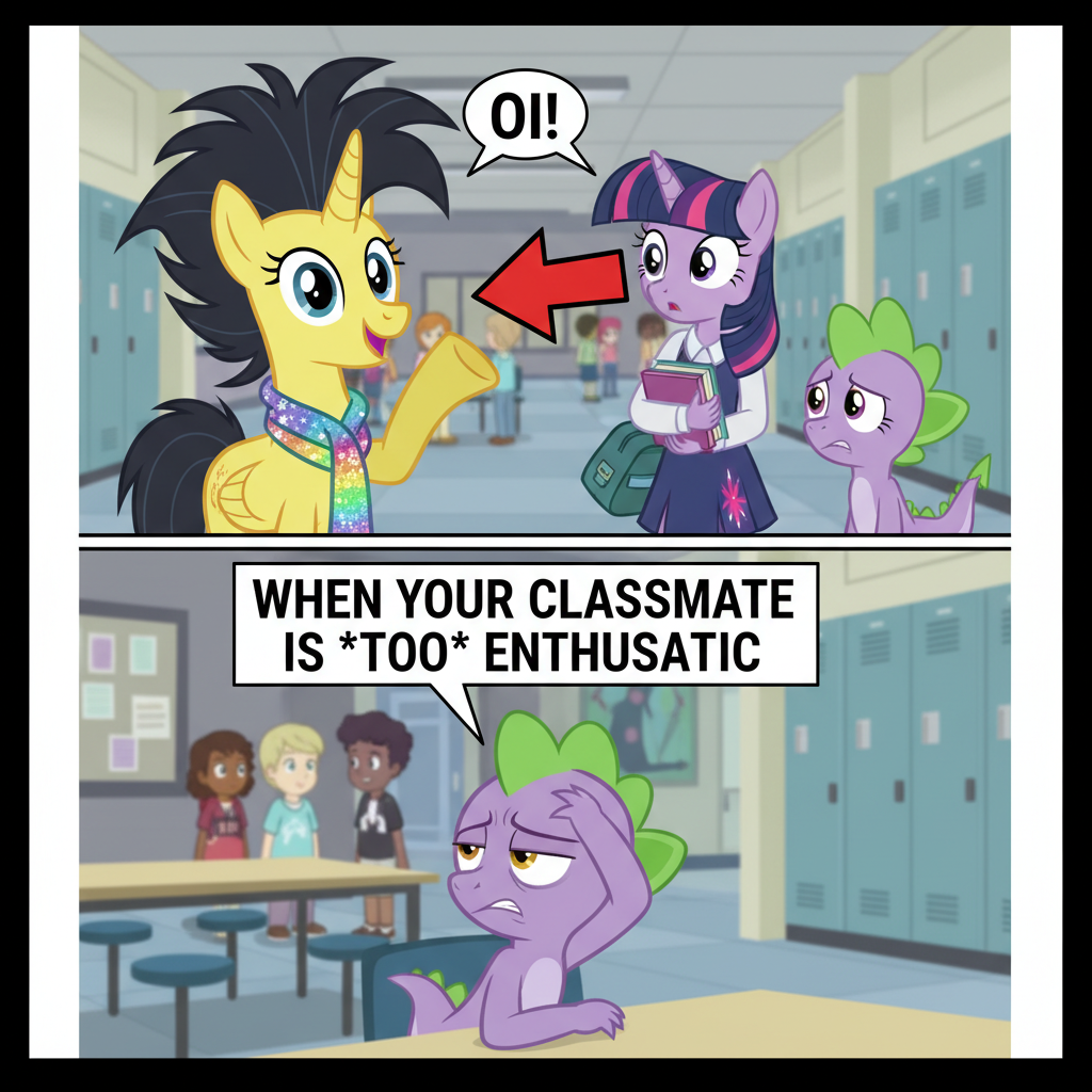 When Twilight Sparkle Meets a Unicorn Friend at School