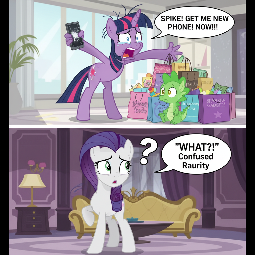 Twilight's Smartphone Disaster: When Spikes Fly and Rarity's Confused!