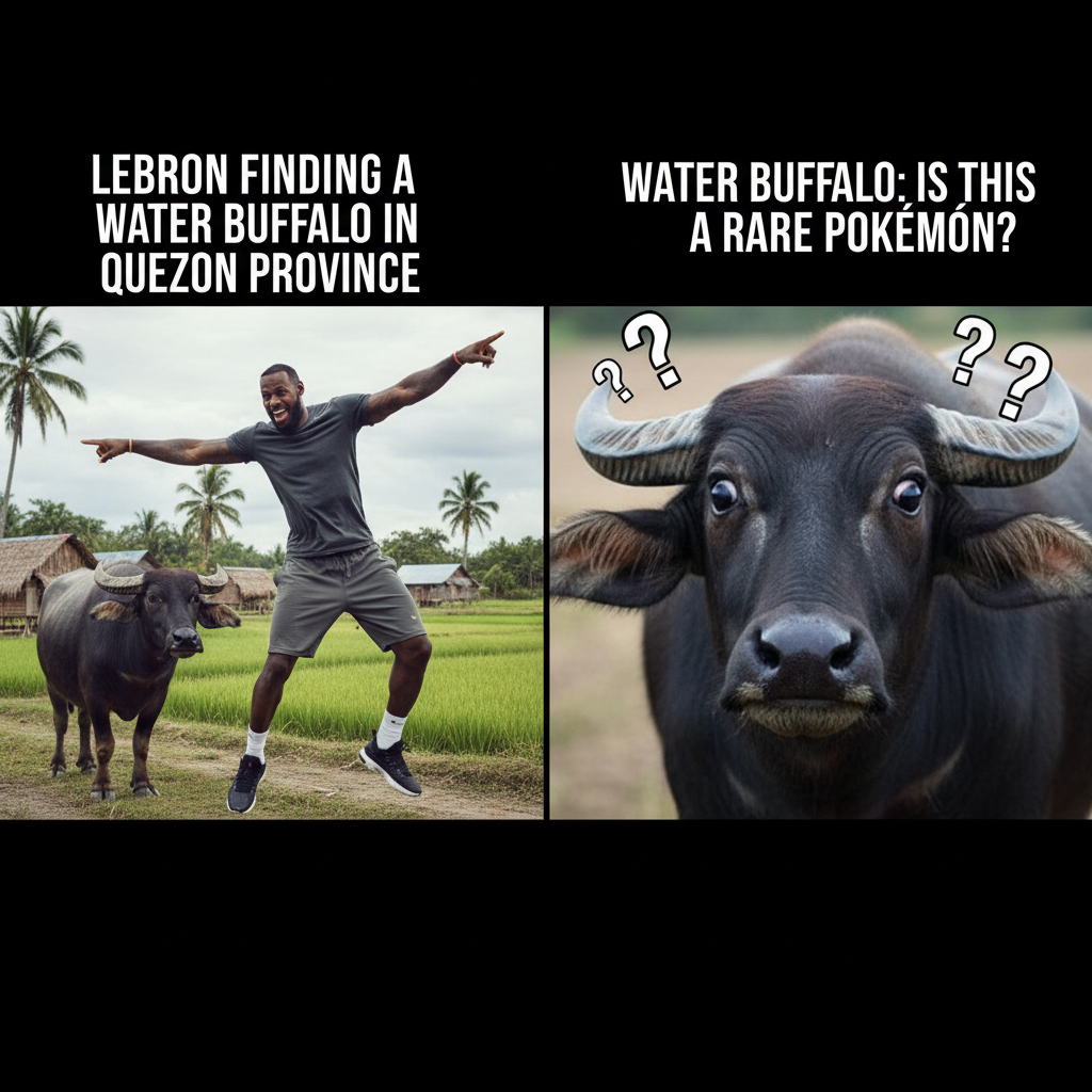 LeBron and the Joyful Encounter with a Water Buffalo!
