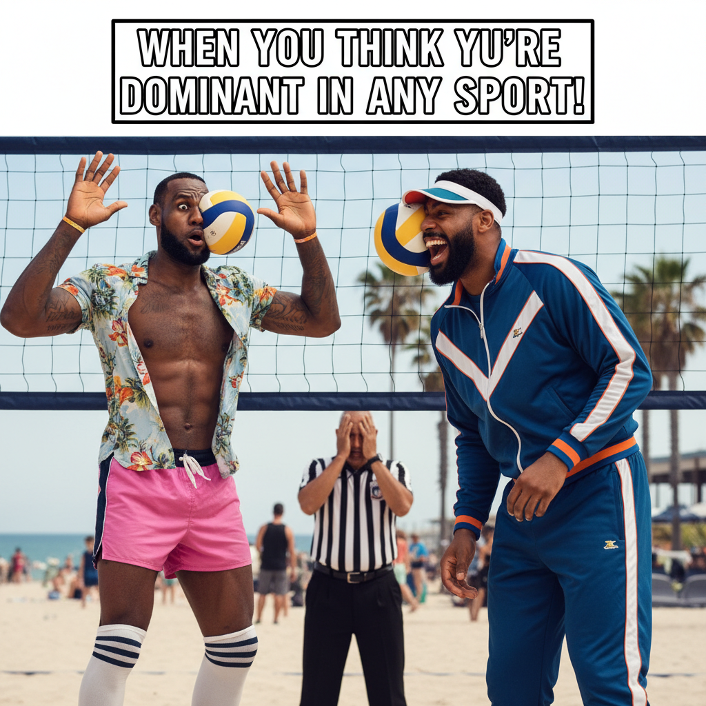 When LeBron and Anthony Davis Try Volleyball: The Ultimate Fail!