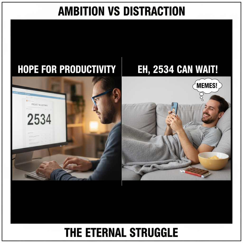 When You're Trying to Be Productive but Distracted by Snacks